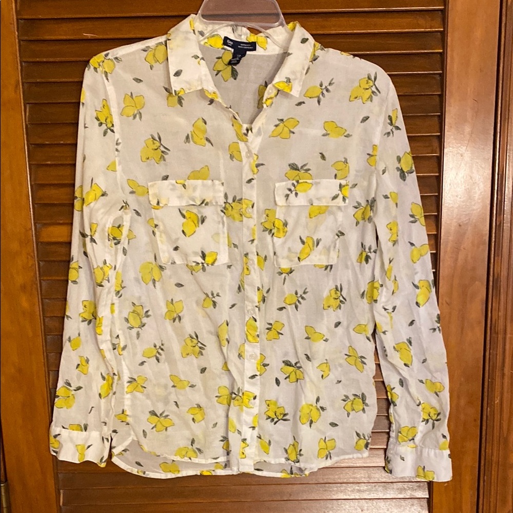 Lemon Button-Up Blouse